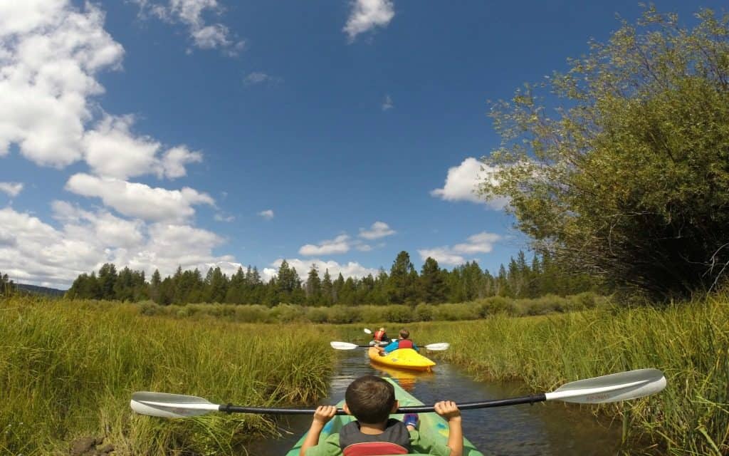 Kayaking in Sunriver, Oregon near Bend, Oregon