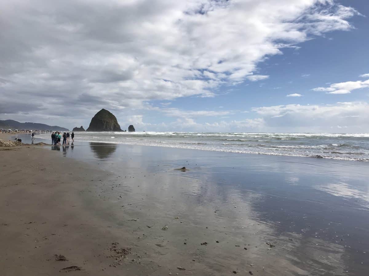 The view of Haystack Rock from Surfsand Resort