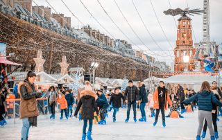 ourists at the Christmas Market in the Tuileries Garden in Paris