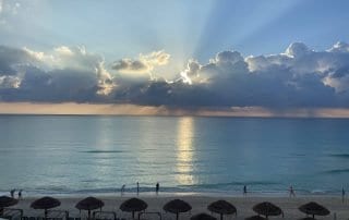 Sunrise from an ocean front suite at Royal Uno